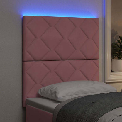 Testiera LED Rosa 80 cm Velluto