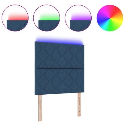 Testiera con luci a strisce a LED Regolabile Blu 100 cm Tessuto