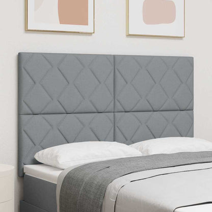 Testiera LED Grigio chiaro 144 cm Tessuto