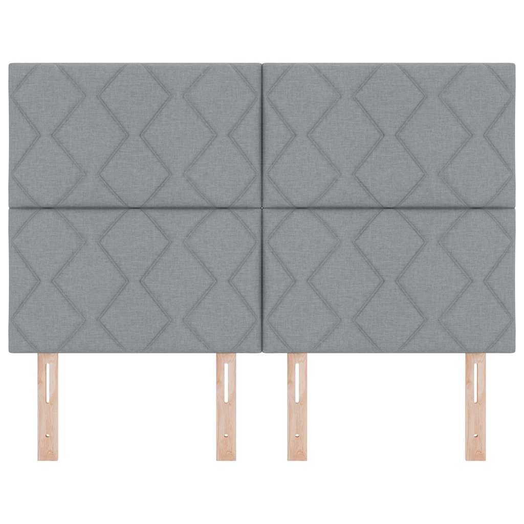 Testiera LED Grigio chiaro 144 cm Tessuto