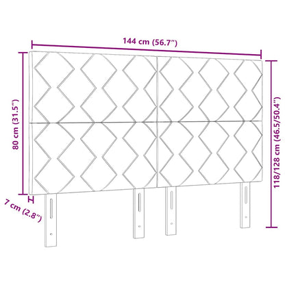 Testiera LED con testiera Grigio chiaro 144 cm Pelle Sintetica