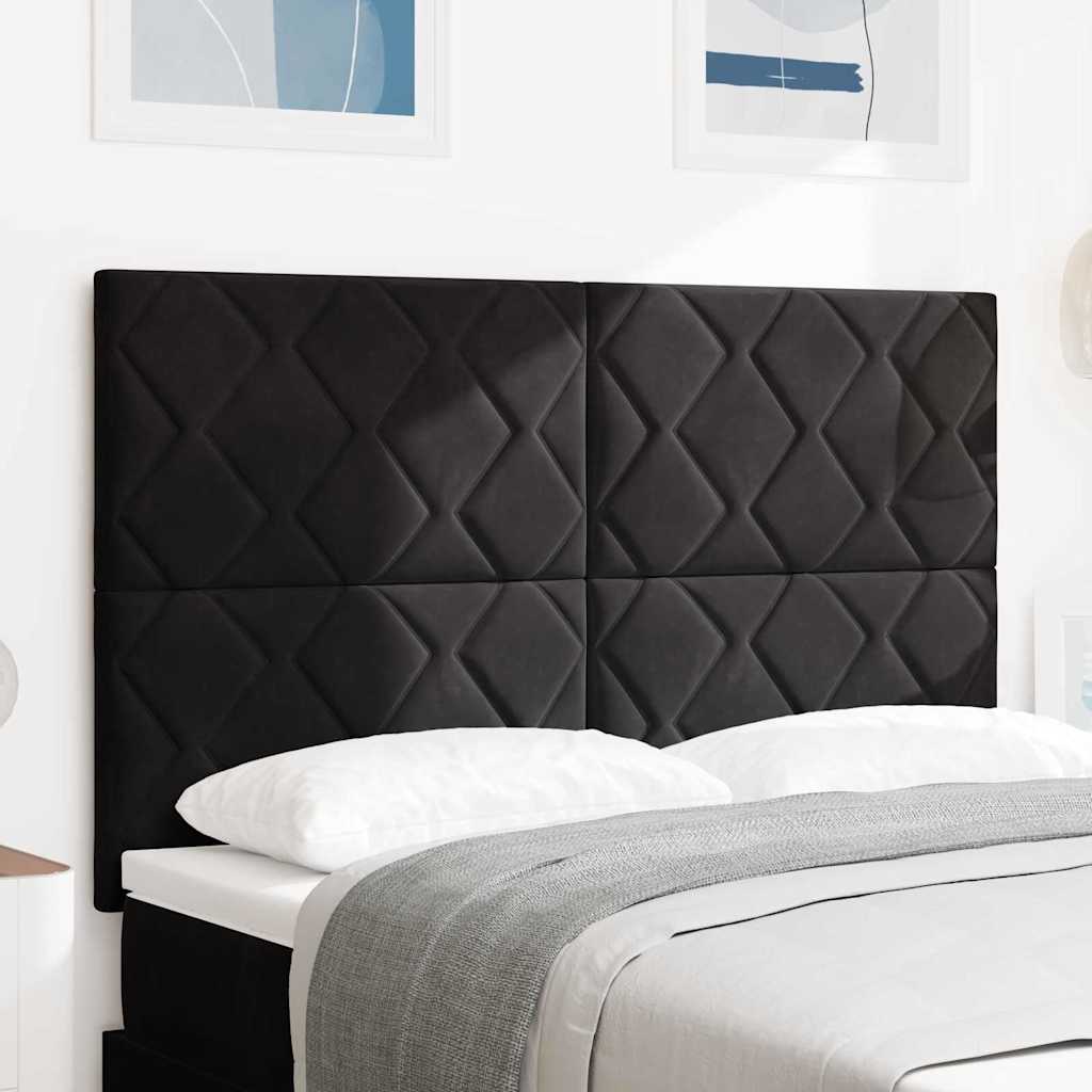 Testiera LED Nero 144 cm Velluto | homemem39