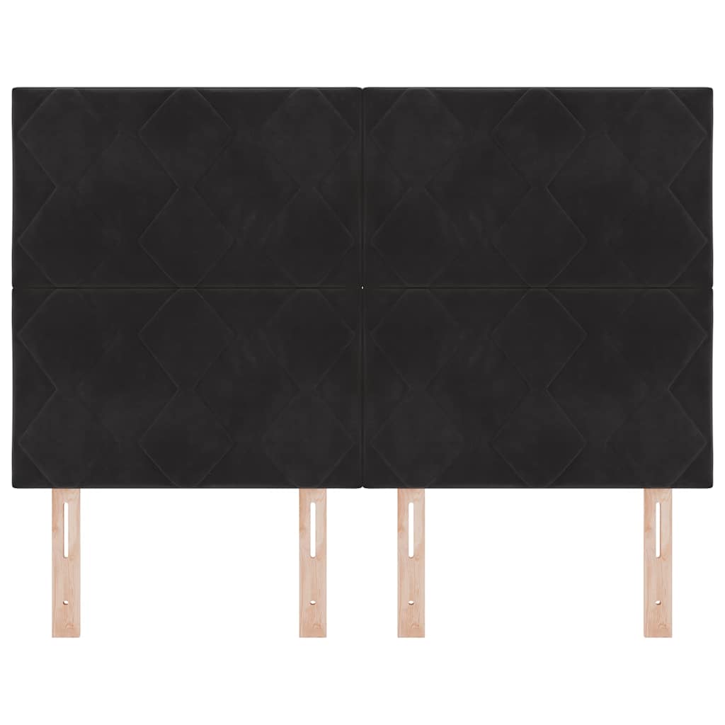 Testiera LED Nero 144 cm Velluto | homemem39