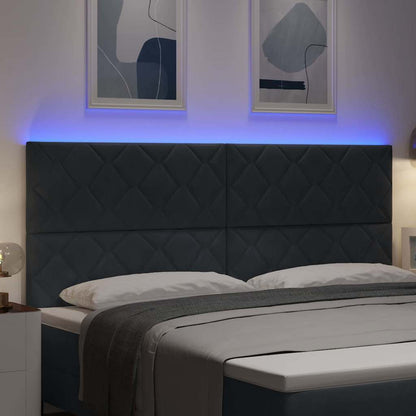 Testiera LED con testiera Grigio scuro 200 cm Pelle Sintetica