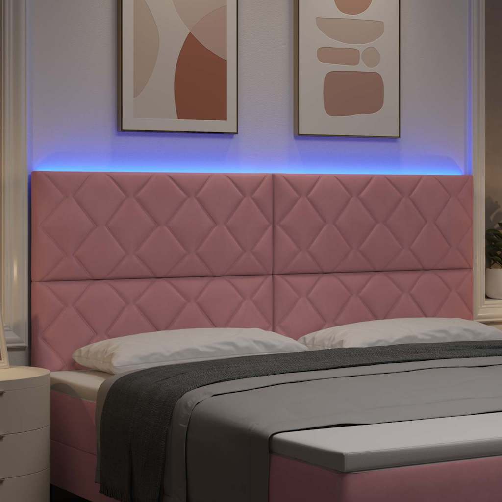 Testiera LED con testiera Rosa 200 cm Pelle Sintetica
