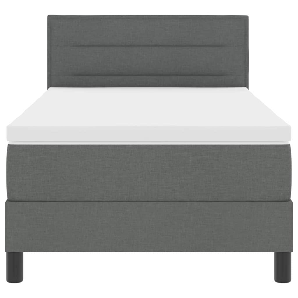 Letto a molle con testiera Grigio scuro 80 x 200 cm Tessuto | homemem39