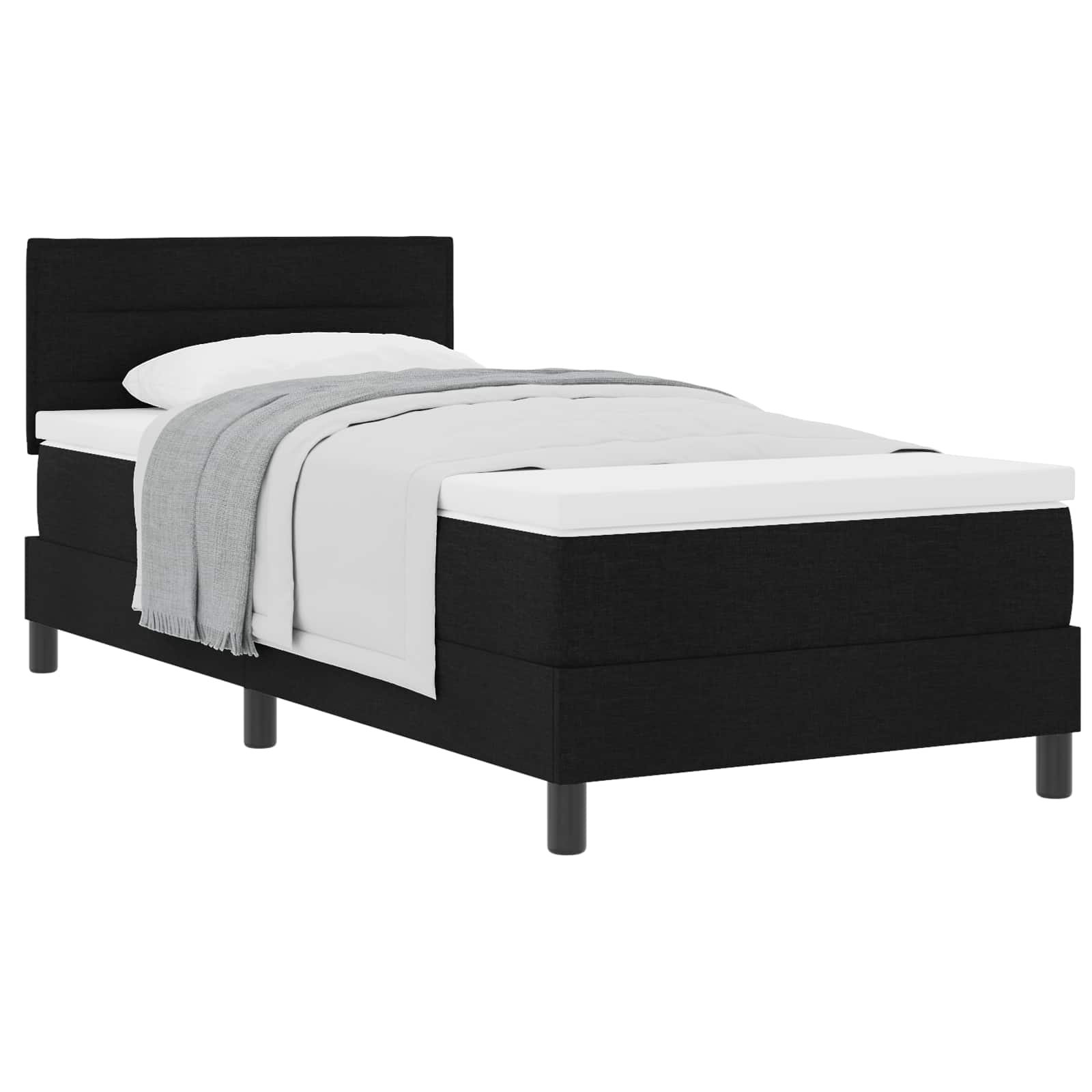 Letto a molle con testiera Nero 80 x 200 cm Tessuto | homemem39