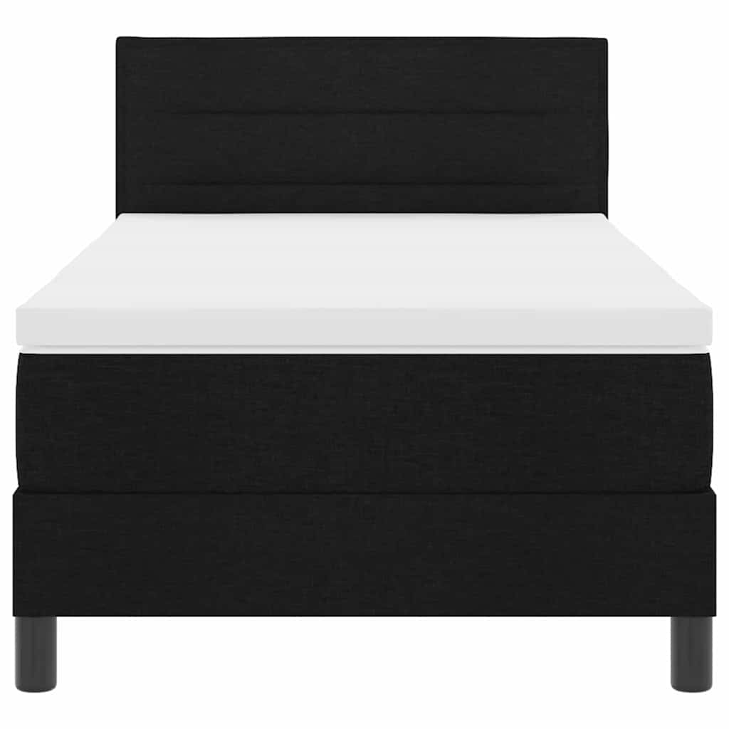 Letto a molle con testiera Nero 80 x 200 cm Tessuto | homemem39