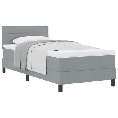 Letto a molle con materasso Grigio chiaro 90 x 190 cm Tessuto