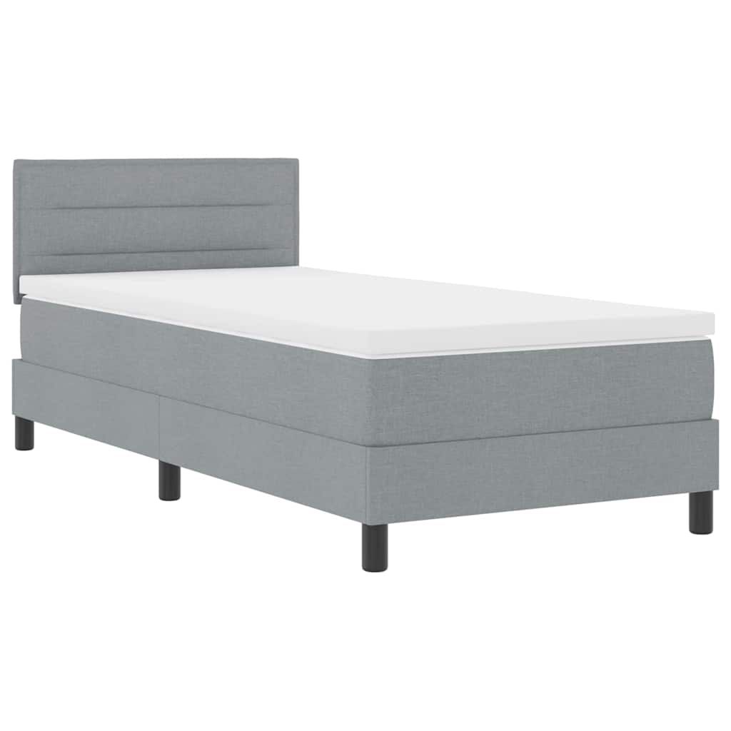 Letto a molle con materasso Grigio chiaro 90 x 190 cm Tessuto