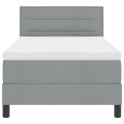 Letto a molle con materasso Grigio chiaro 90 x 190 cm Tessuto