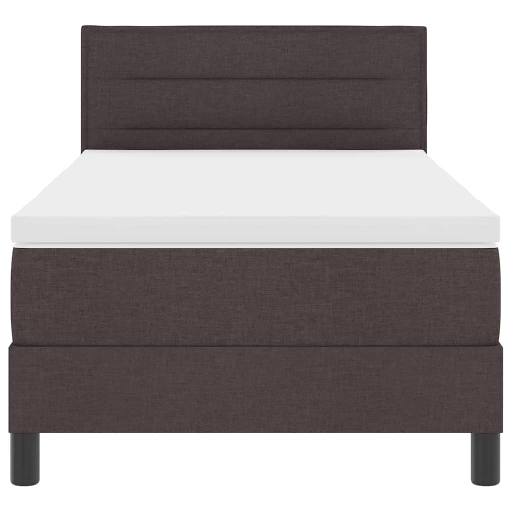 Letto a molle con testiera Marrone Scuro 90 x 190 cm Tessuto | homemem39