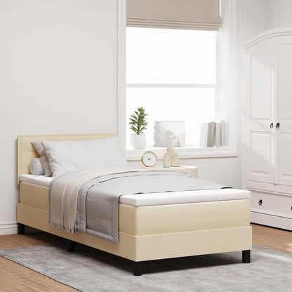 Letto a molle con cuscino Crema 90 x 190 cm Tessuto | homemem39