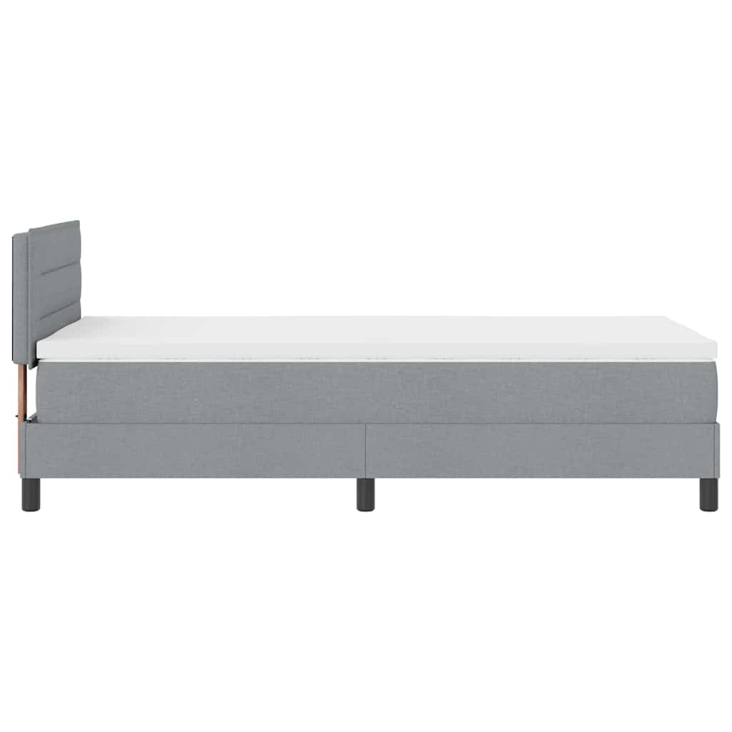 Letto a molle con materasso Grigio chiaro 90 x 200 cm Tessuto