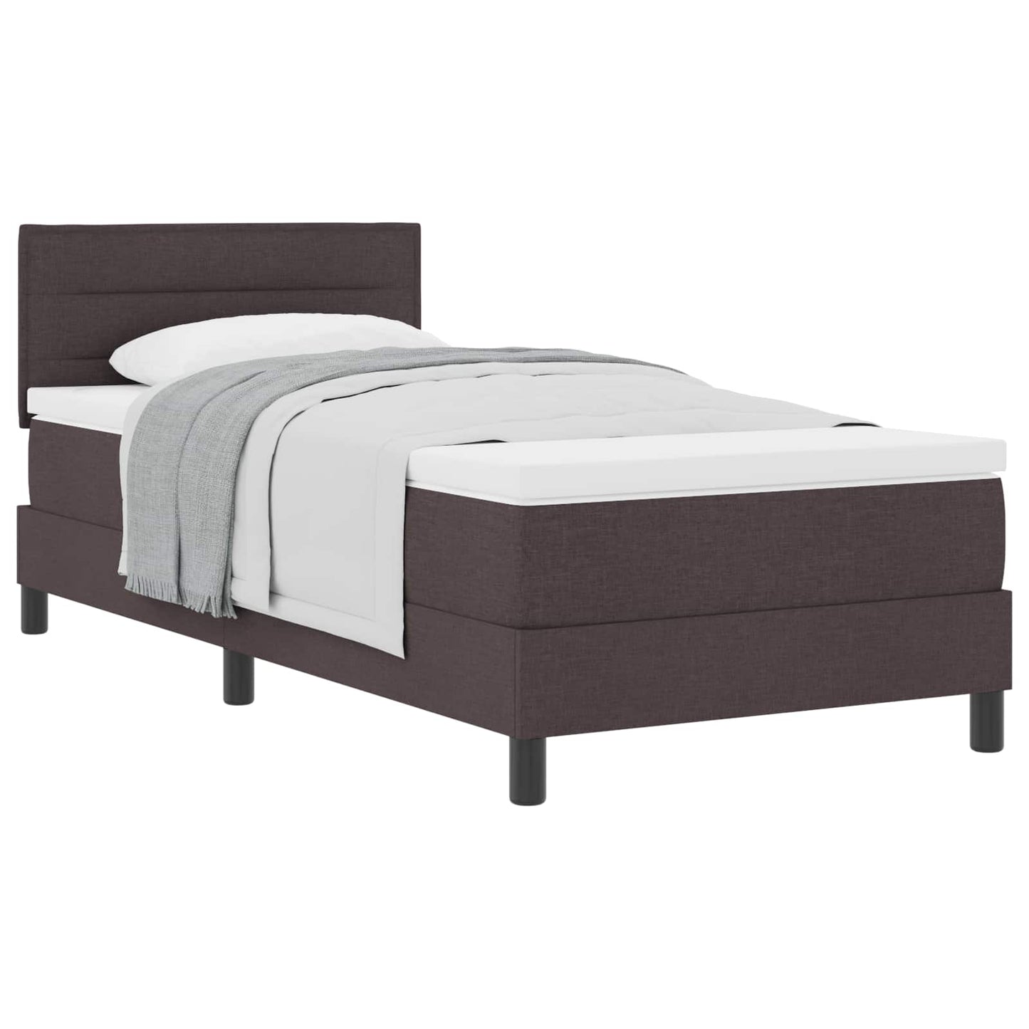 Letto a molle con testiera Marrone Scuro 90 x 200 cm Tessuto | homemem39