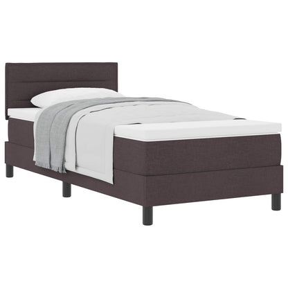 Letto a molle con testiera Marrone Scuro 90 x 200 cm Tessuto | homemem39