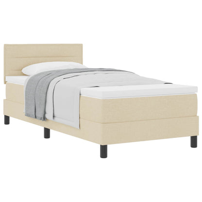 Letto a molle con testiera Crema 90 x 200 cm Tessuto | homemem39