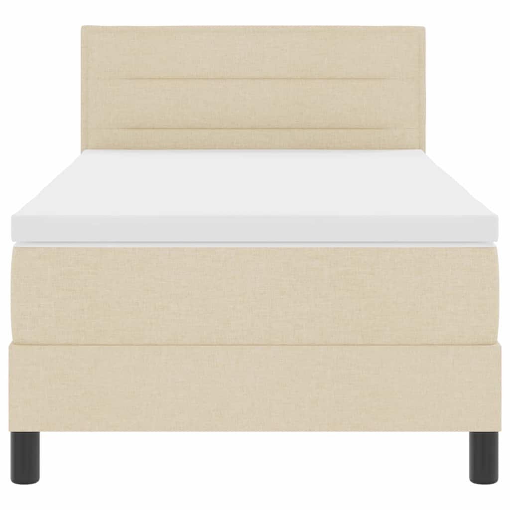 Letto a molle con testiera Crema 90 x 200 cm Tessuto | homemem39