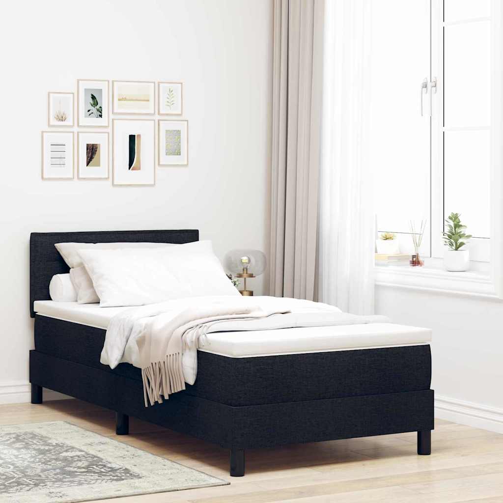Letto a molle con testiera Nero 100 x 200 cm Tessuto | homemem39