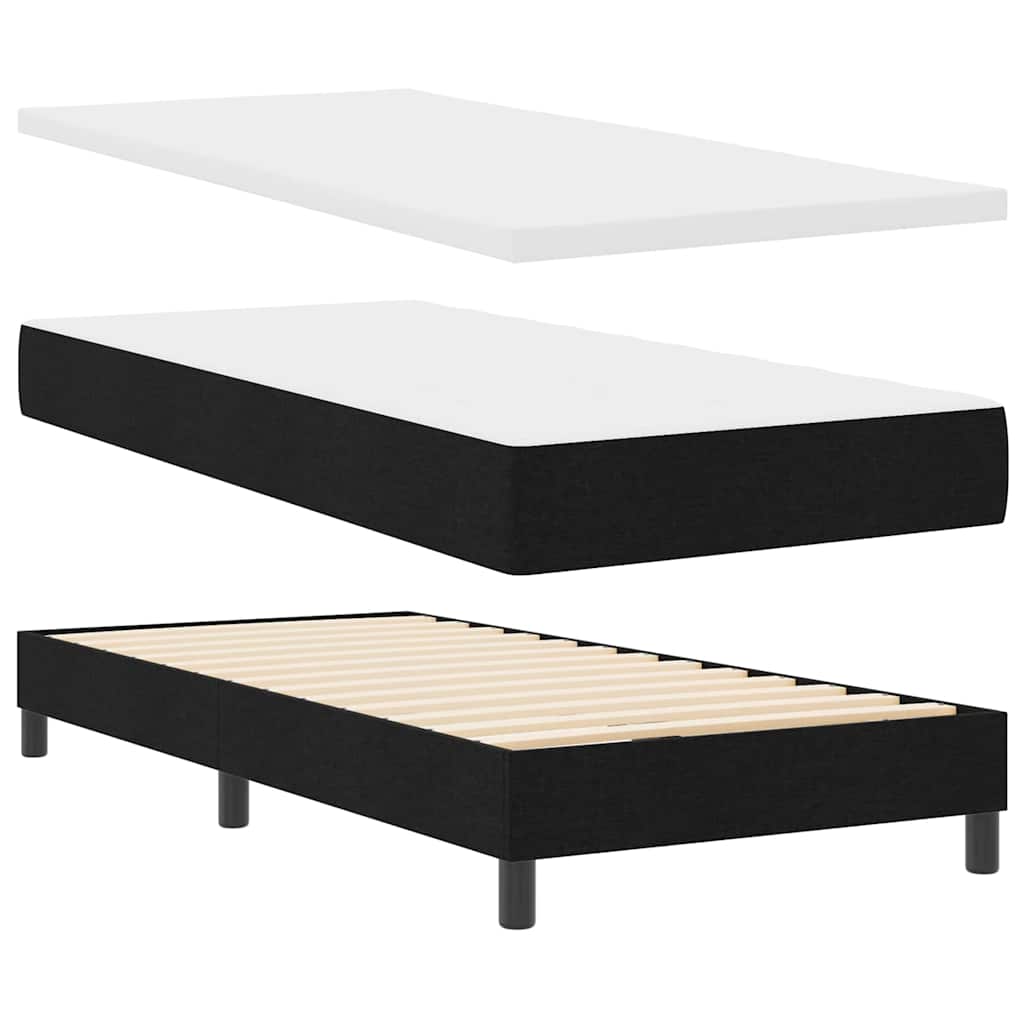 Letto a molle con testiera Nero 100 x 200 cm Tessuto | homemem39