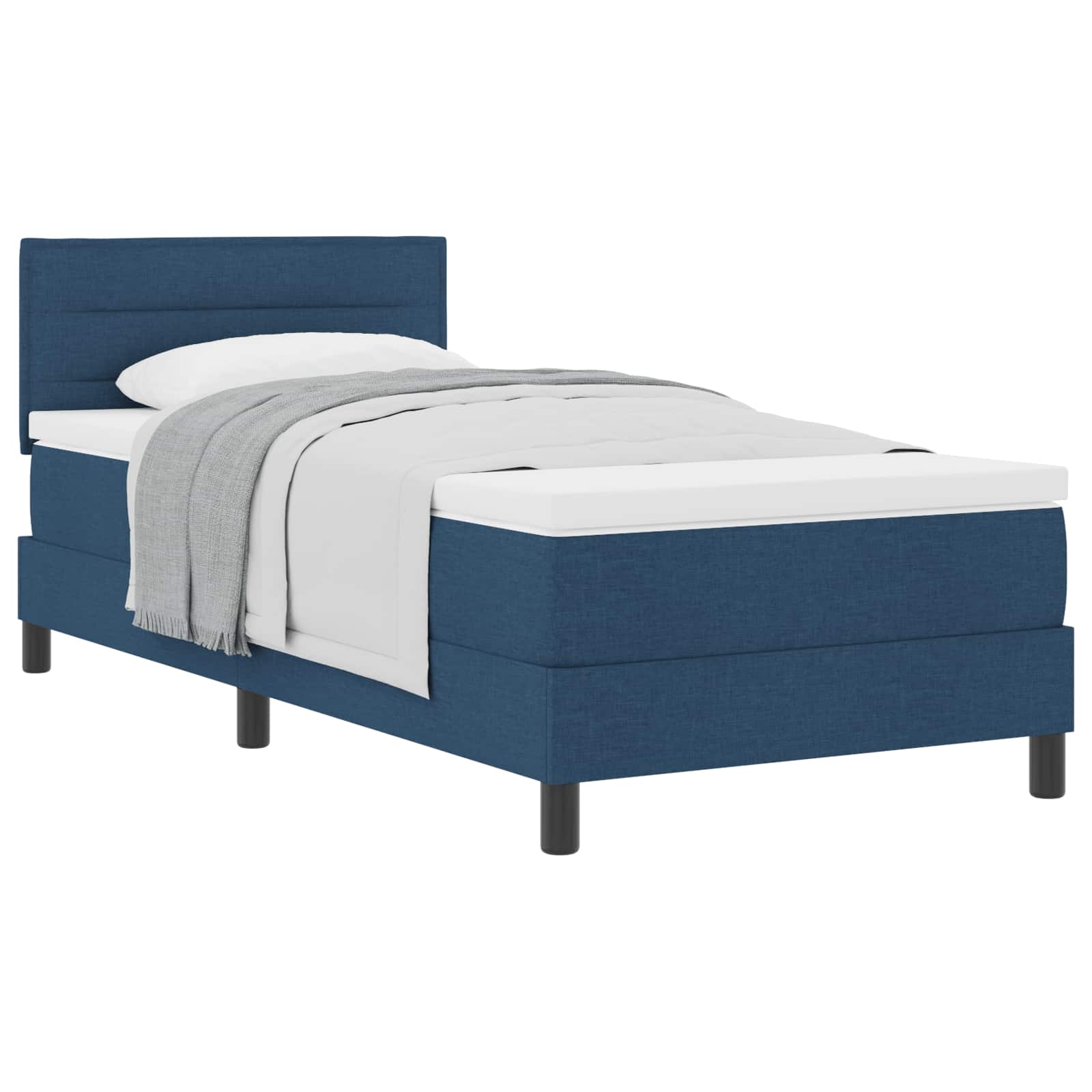 Letto a molle con testiera Blu 100 x 200 cm Tessuto | homemem39