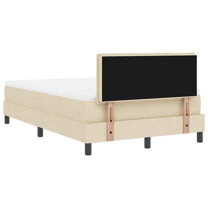 Letto a molle con materasso Crema 120 x 190 cm Tessuto