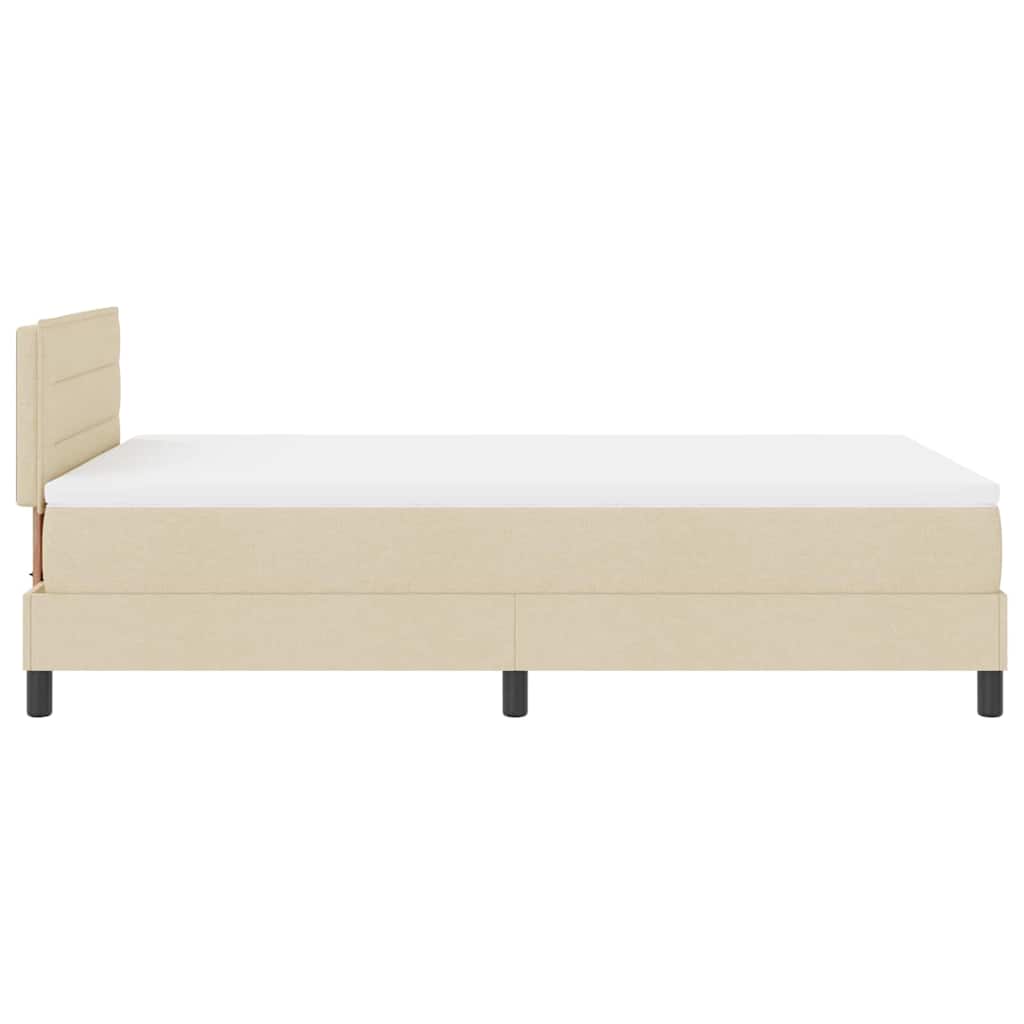 Letto a molle con materasso Crema 120 x 190 cm Tessuto