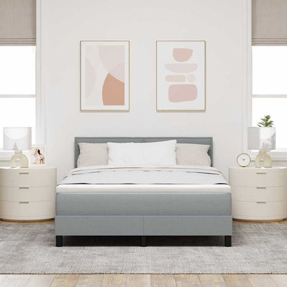 Letto a molle con testiera Grigio chiaro 140 x 190 cm Tessuto | homemem39