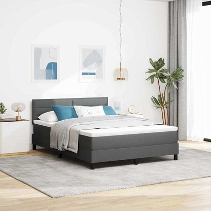 Letto a molle con testiera Grigio scuro 140 x 190 cm Tessuto | homemem39