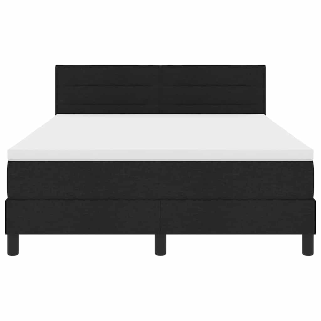 Letto a molle con testiera Nero 140 x 190 cm Tessuto | homemem39