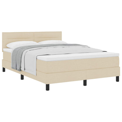 Letto a molle con cuscino Crema 140 x 190 cm Tessuto | homemem39