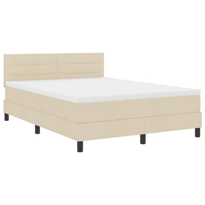 Letto a molle con cuscino Crema 140 x 190 cm Tessuto | homemem39