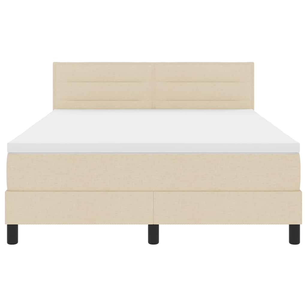Letto a molle con cuscino Crema 140 x 190 cm Tessuto | homemem39