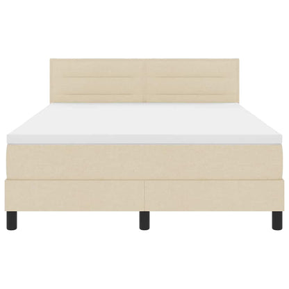 Letto a molle con cuscino Crema 140 x 190 cm Tessuto | homemem39