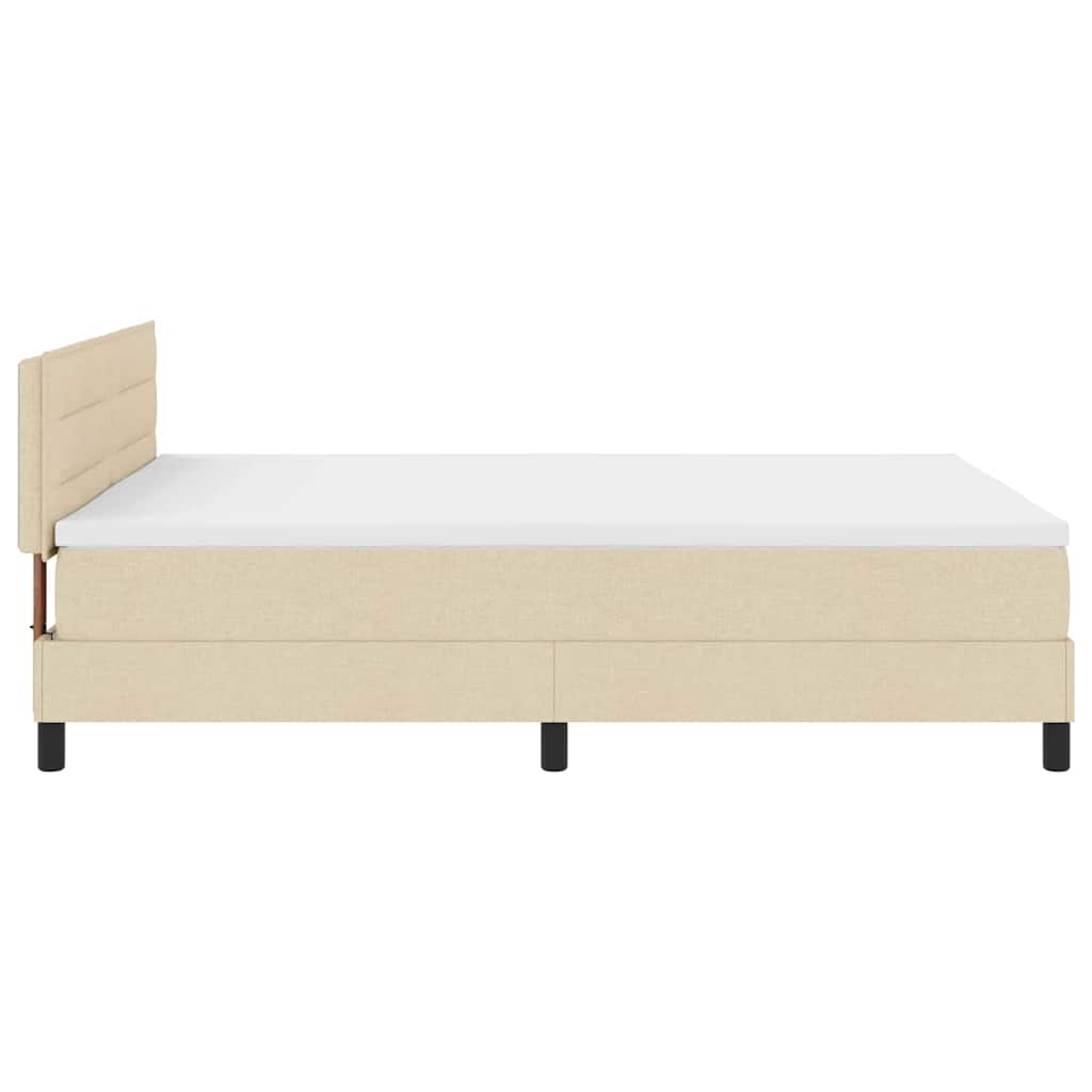 Letto a molle con cuscino Crema 140 x 190 cm Tessuto | homemem39