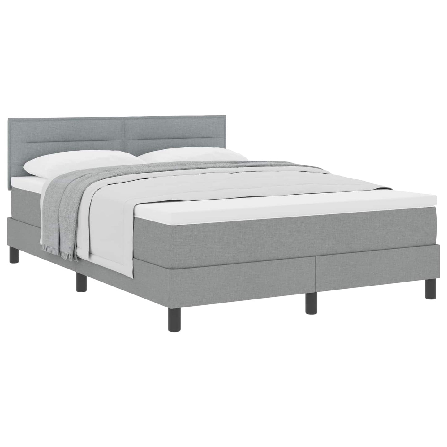 Letto a molle con testiera Grigio chiaro 140 x 200 cm Tessuto | homemem39