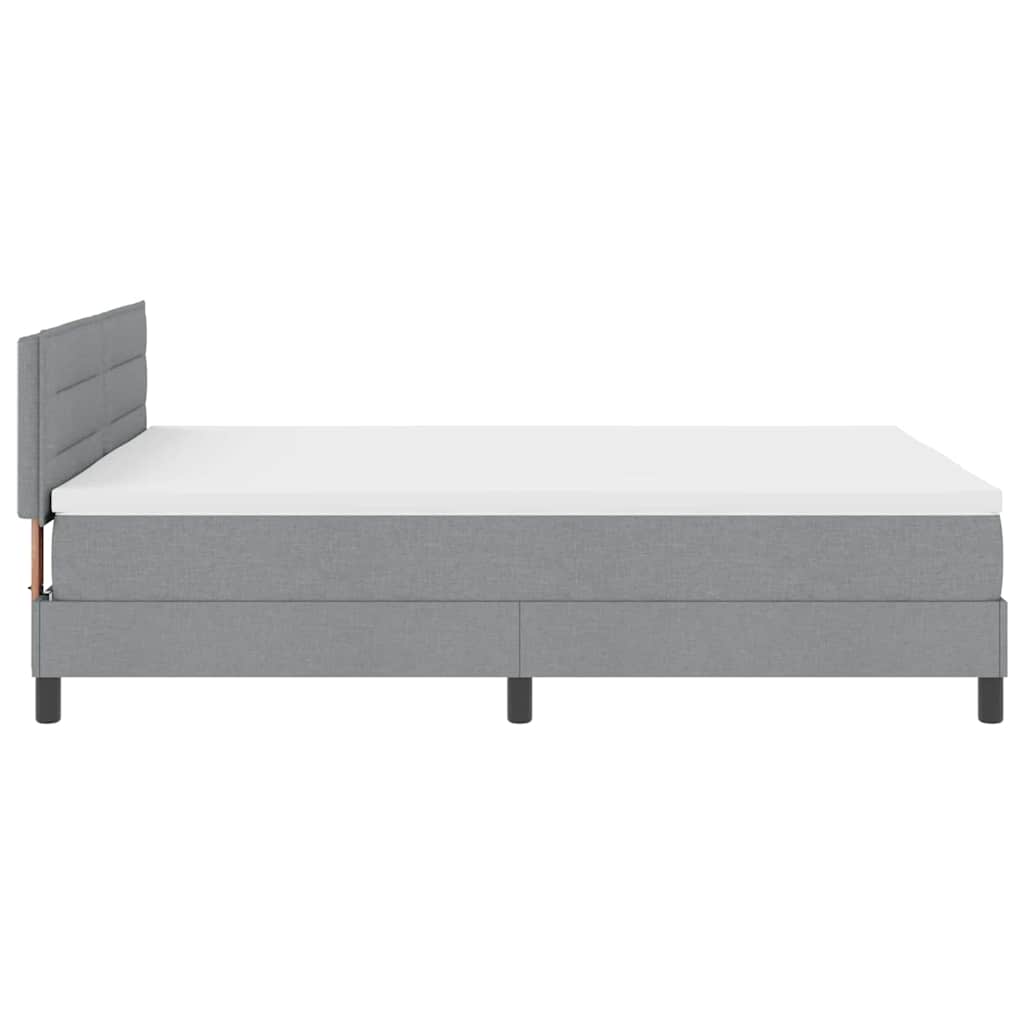 Letto a molle con testiera Grigio chiaro 140 x 200 cm Tessuto | homemem39