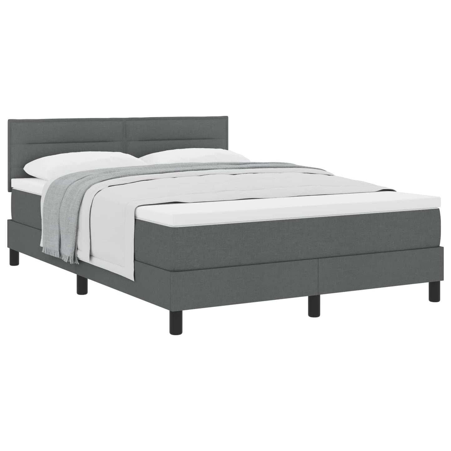 Letto a molle con testiera Grigio scuro 140 x 200 cm Tessuto | homemem39