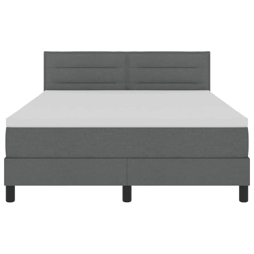 Letto a molle con testiera Grigio scuro 140 x 200 cm Tessuto | homemem39