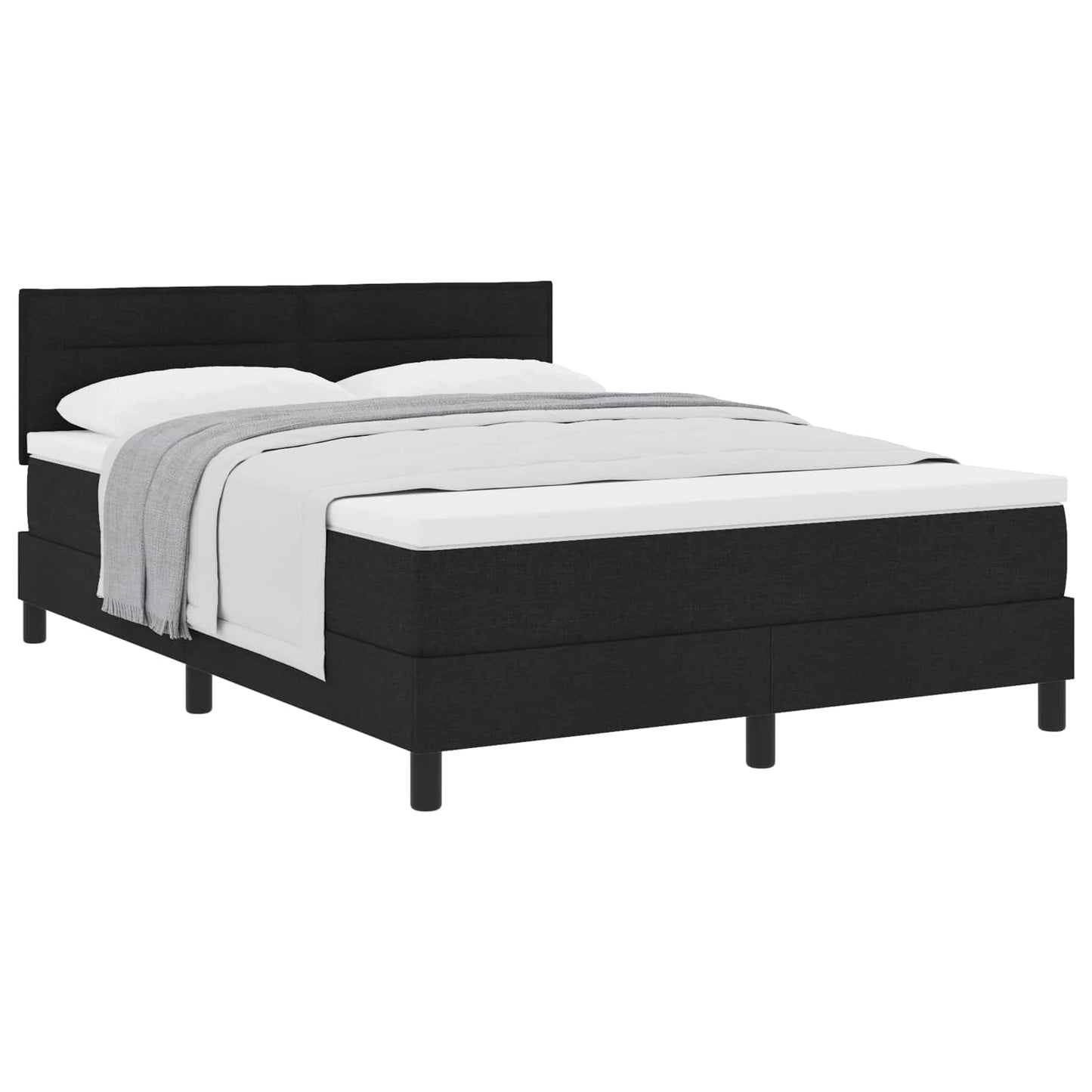 Letto a molle con cuscino Nero 140 x 200 cm Tessuto | homemem39