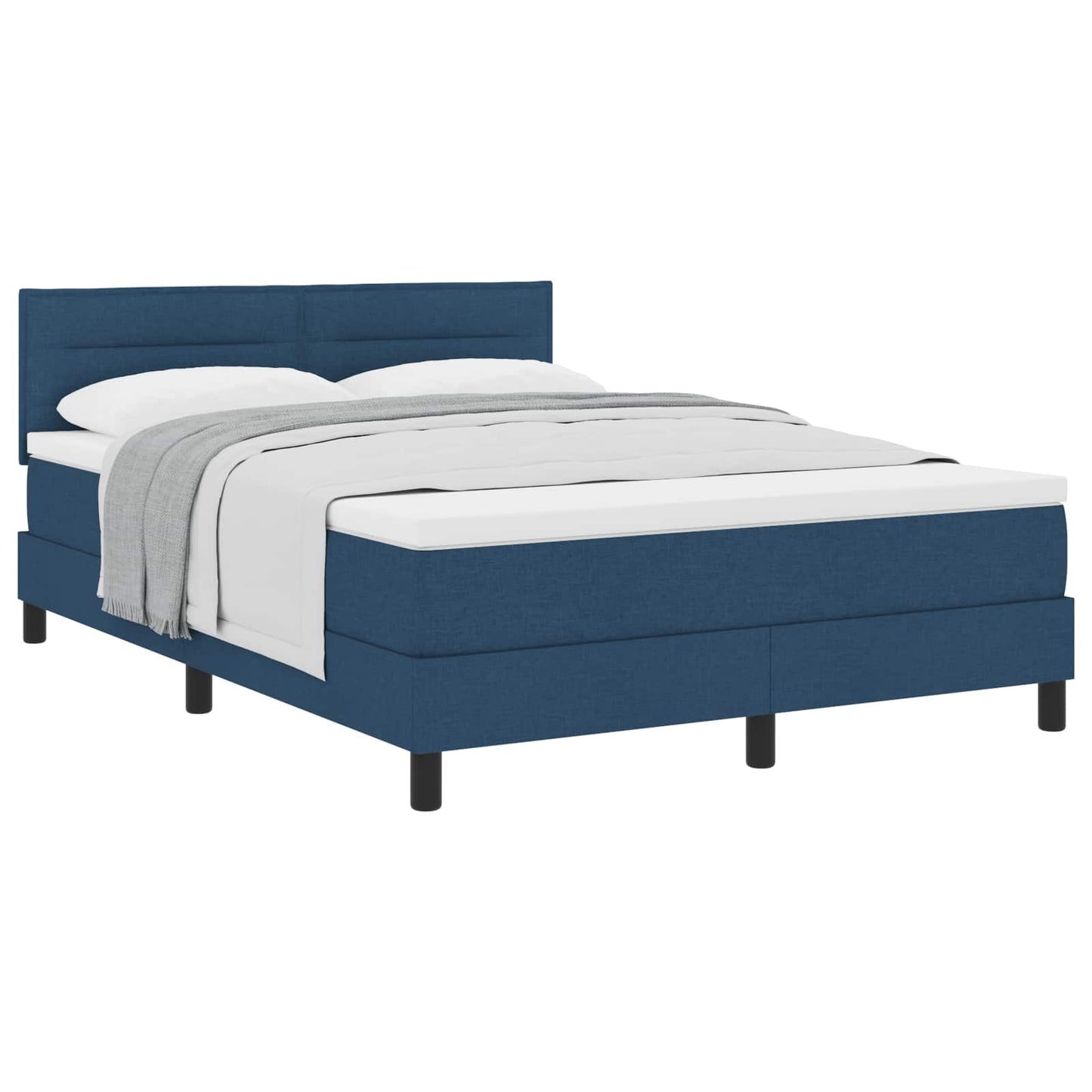 Letto a molle con testiera Blu 140 x 200 cm Tessuto | homemem39