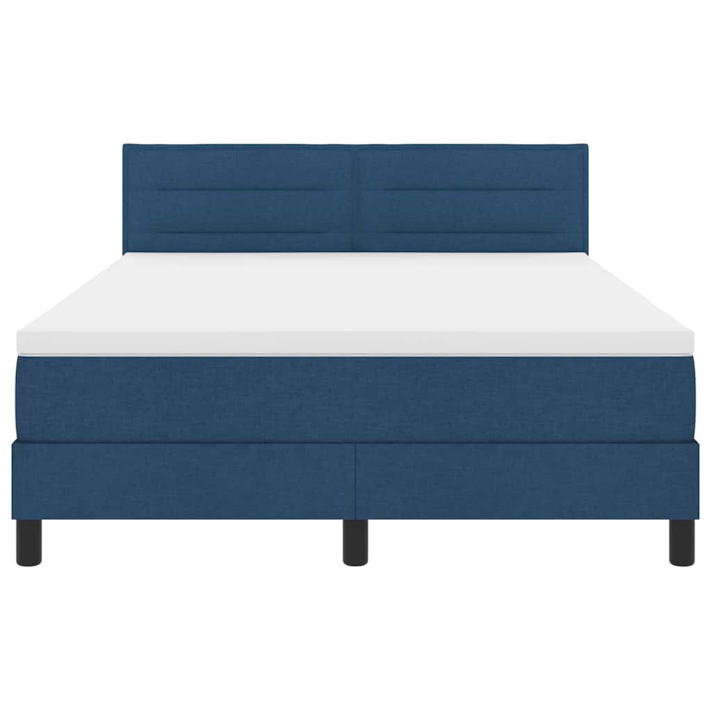 Letto a molle con testiera Blu 140 x 200 cm Tessuto | homemem39