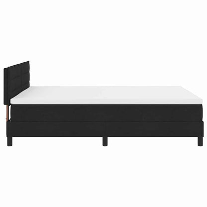 Letto a molle con materasso Nero 160 x 200 cm Tessuto