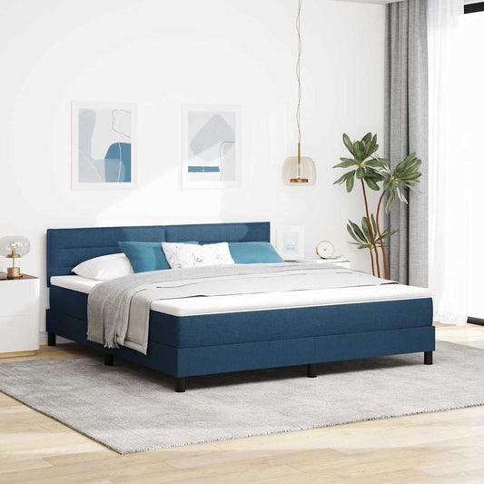 Letto a molle con testiera Blu 180 x 200 cm Tessuto | homemem39