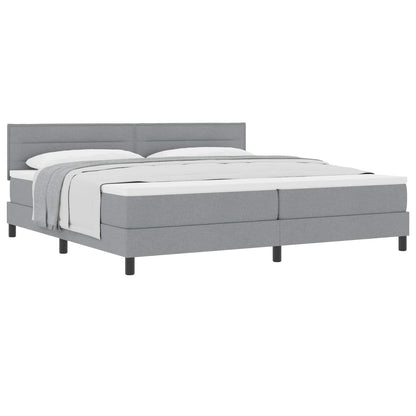 Letto a molle con testiera Grigio chiaro 200 x 200 cm Tessuto | homemem39