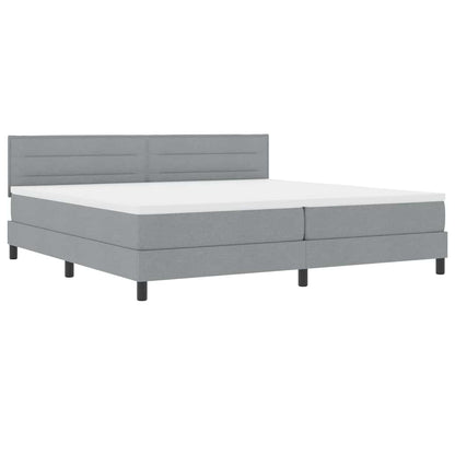 Letto a molle con testiera Grigio chiaro 200 x 200 cm Tessuto | homemem39