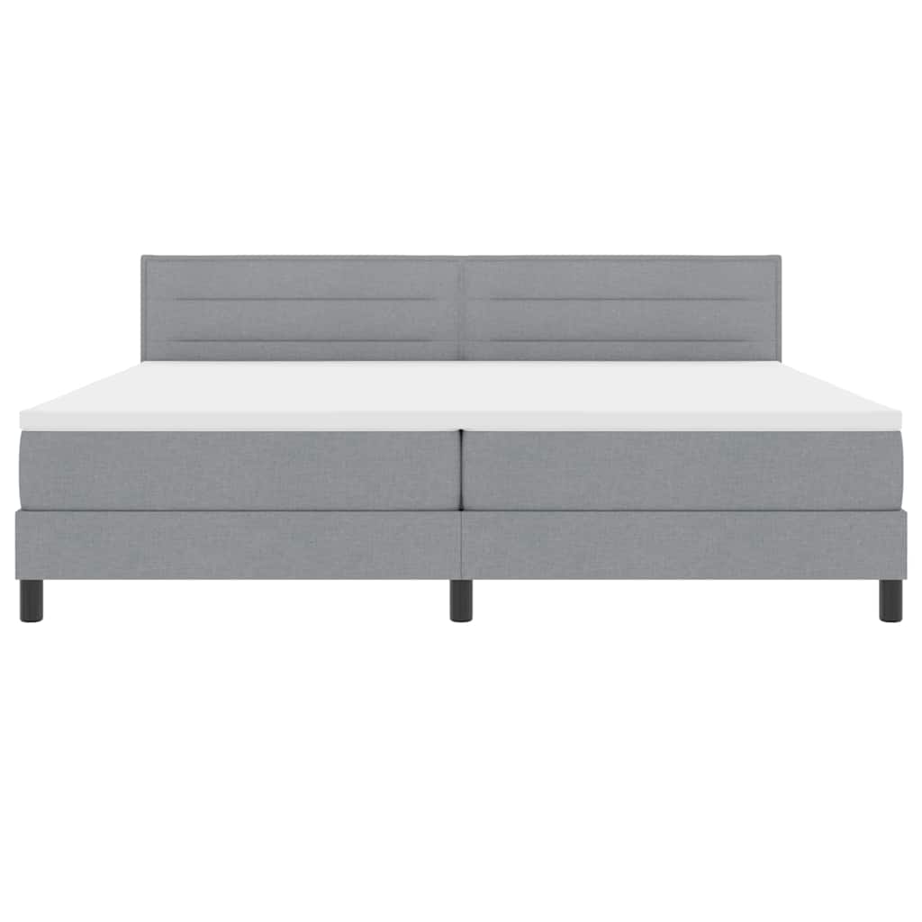 Letto a molle con testiera Grigio chiaro 200 x 200 cm Tessuto | homemem39