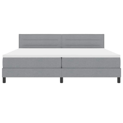 Letto a molle con testiera Grigio chiaro 200 x 200 cm Tessuto | homemem39
