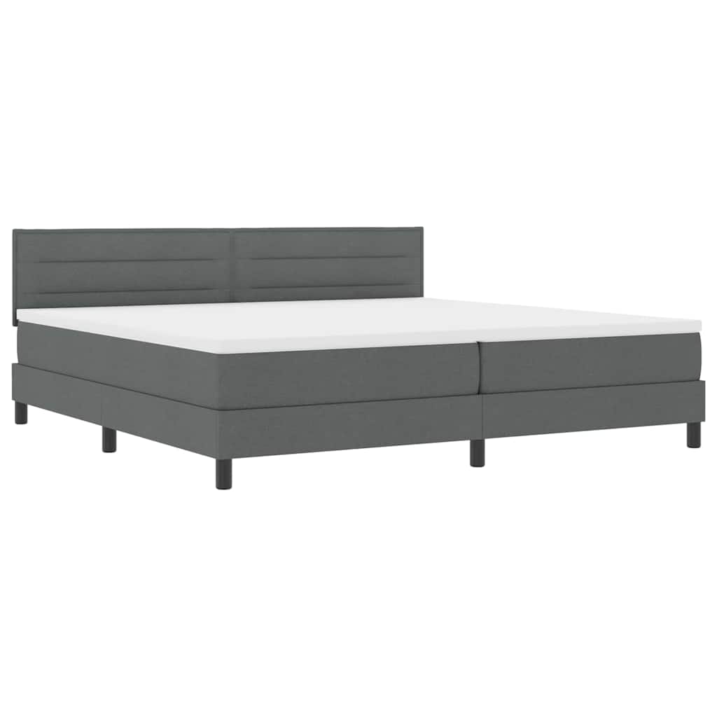 Letto a molle con testiera Grigio scuro 200 x 200 cm Tessuto | homemem39