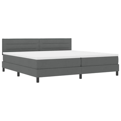 Letto a molle con testiera Grigio scuro 200 x 200 cm Tessuto | homemem39